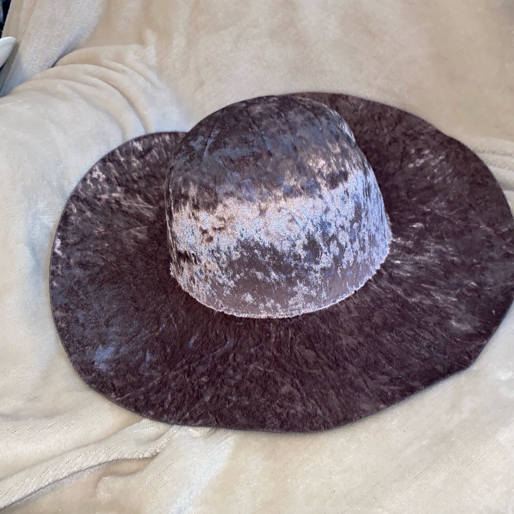velvety purple floppy sun hat